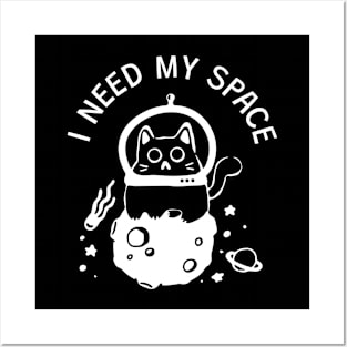 Cat in space Posters and Art